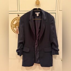H&M Classic Black GATHERED-SLEEVE JACKET